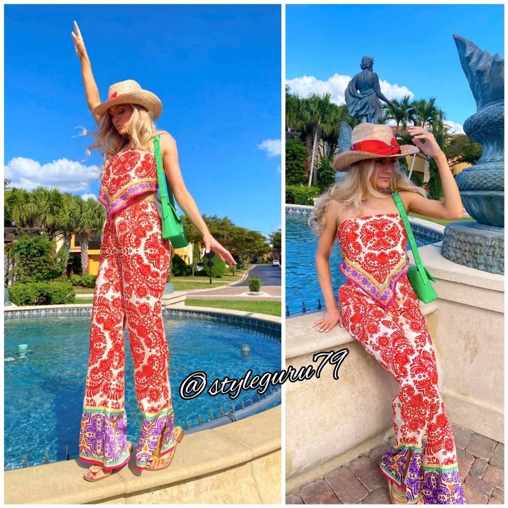 NWT, ZARA, Bright Printed Trousers